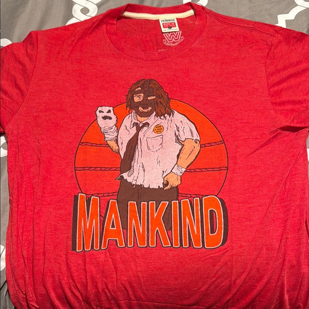 Homage WWE Red Mankind Graphic Tee
